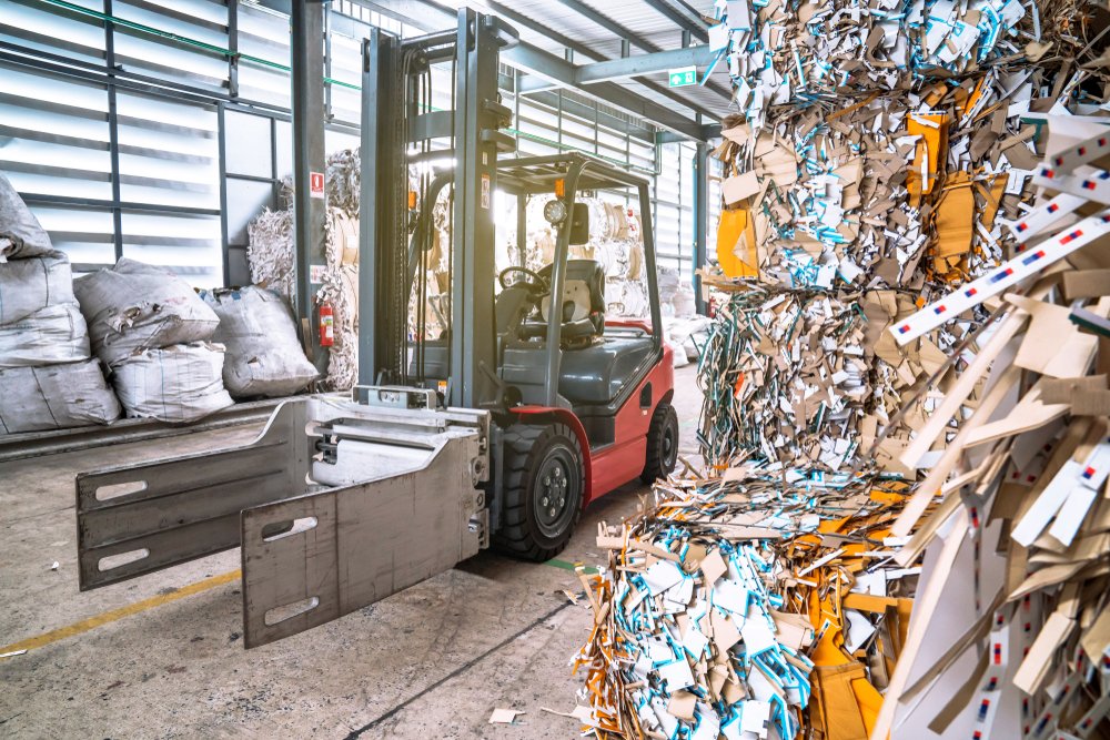 Baled cardboard and paper scrap